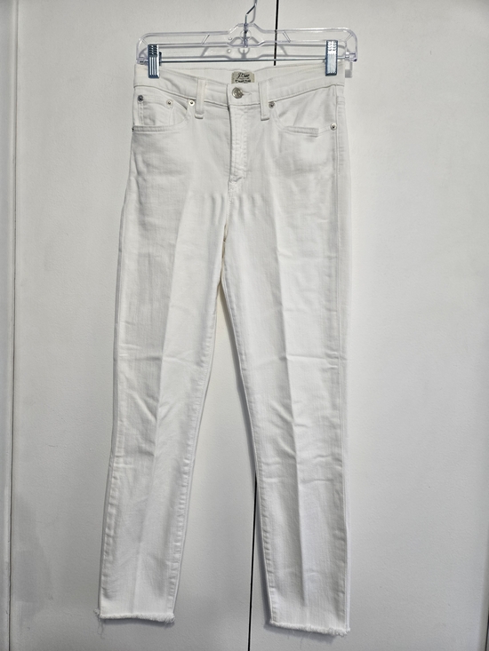 J. Crew Denim - J.Crew 9" High Rise Toothpick White Skinny Jeans Raw Hem Size 26